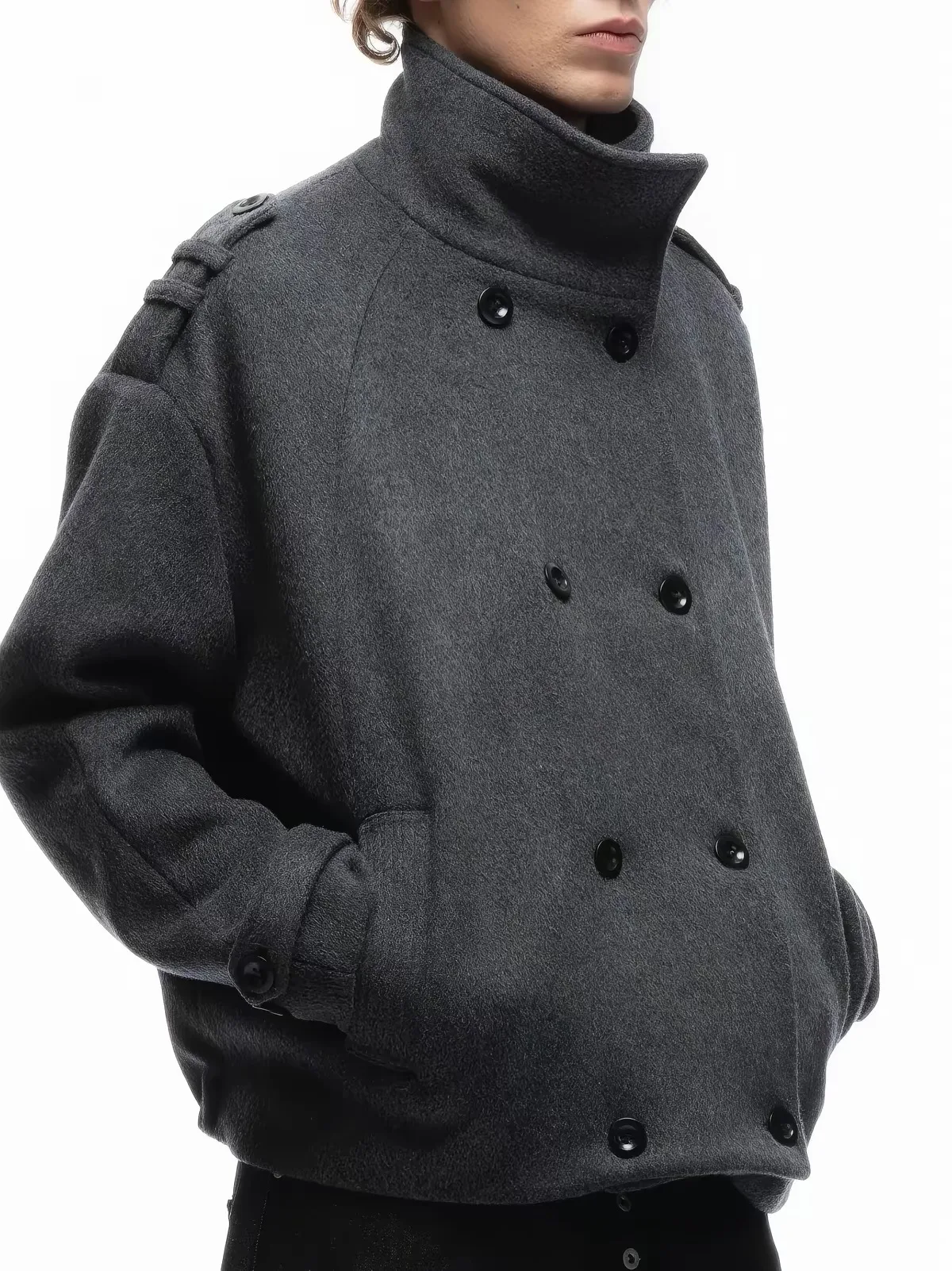VOIDEN Sculpted High-Neck Wool Jacket 6