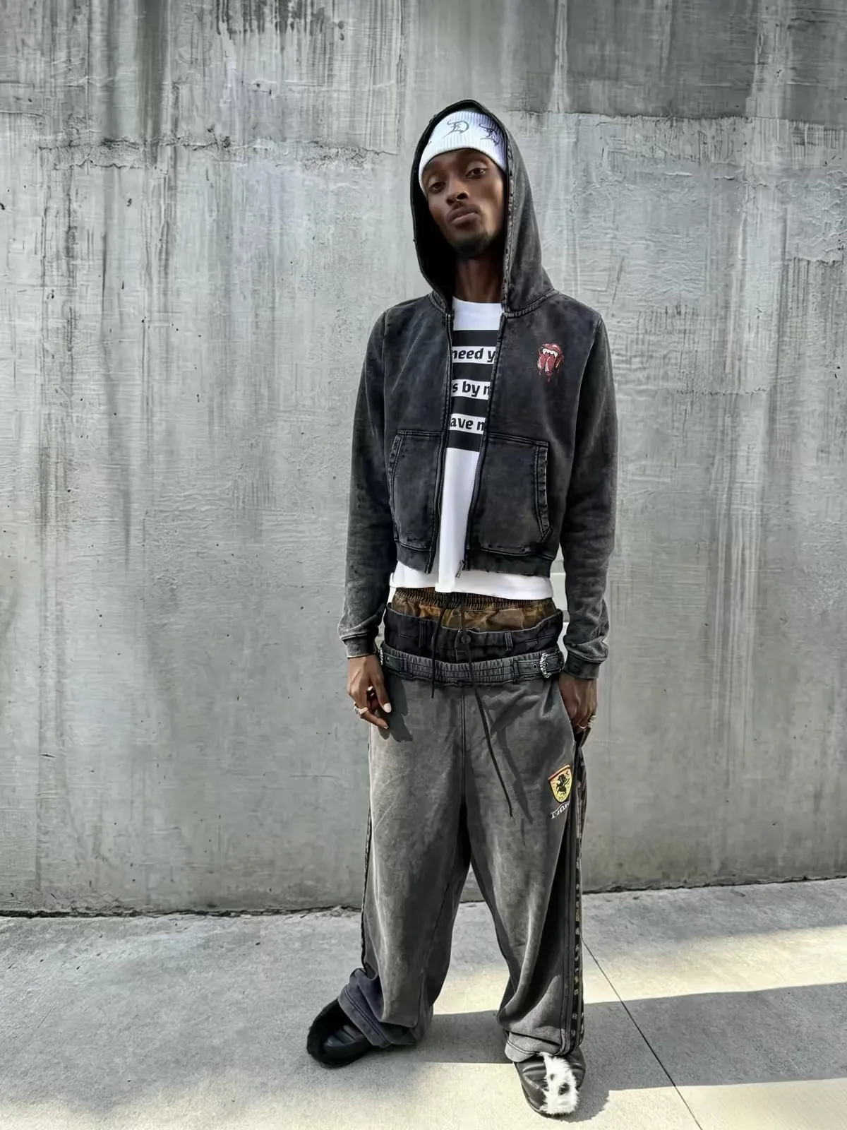 Split Tongue Washed Zip Hoodie 3