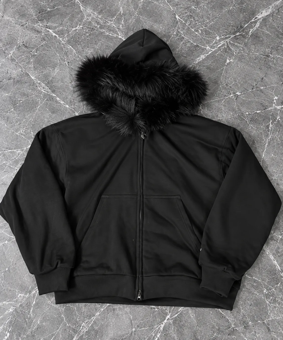 [2color] Fur Hood Zip Jacket 3