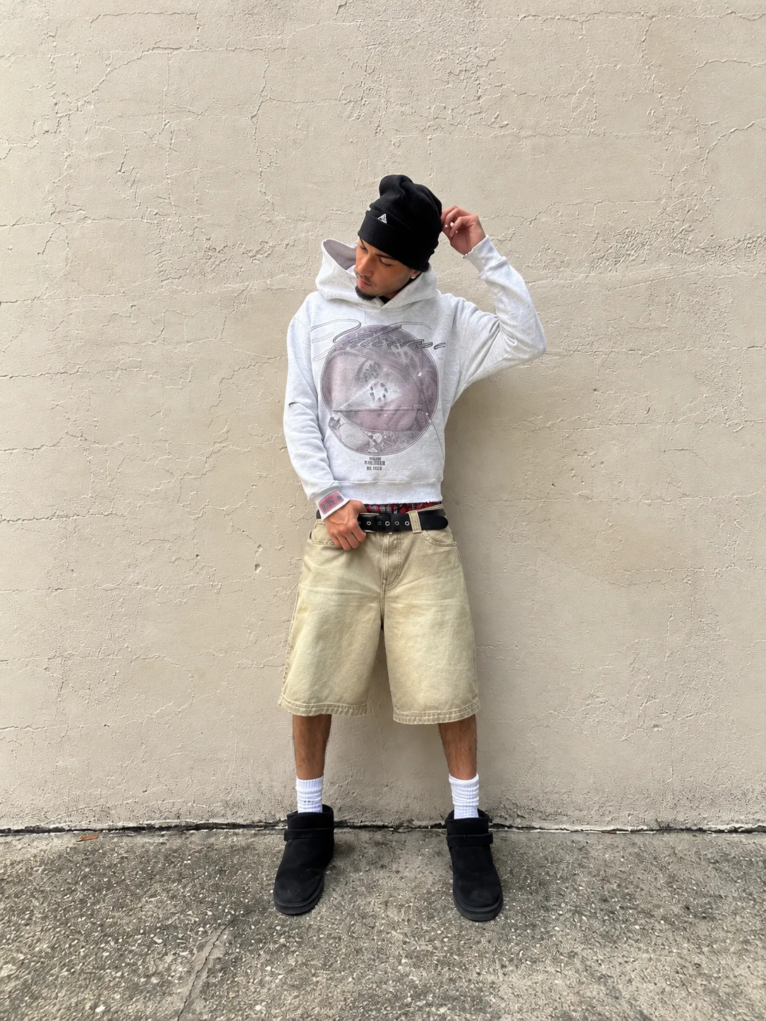 Distressed Portrait Graphic Hoodie 3