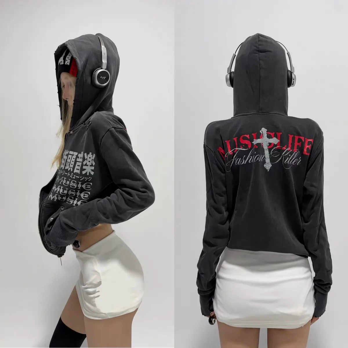 Music Killer Vintage Zip-Up Hoodie 5