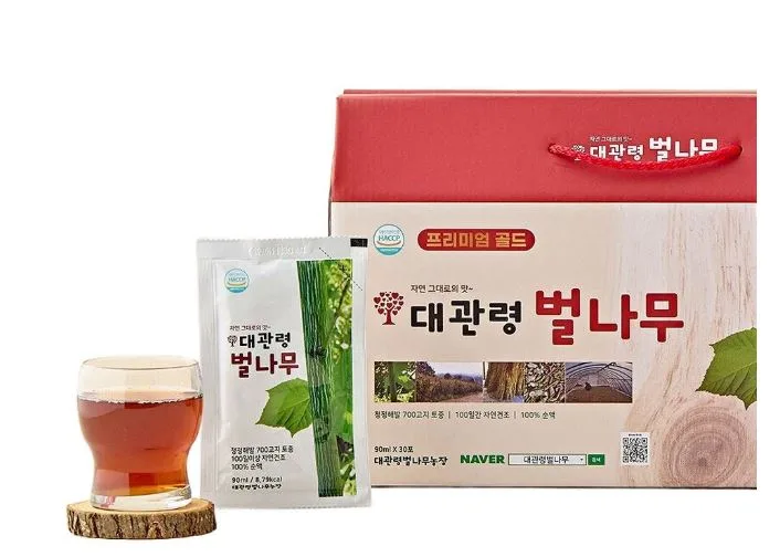 [2배추가/프리미엄]대관령 벌나무즙 해발700고지 자연건조100일 2배진함 프리미엄골드100%순액 30포(1박스) 60포(2박스) 90포(3박스) [원산지:국산(강원도)]