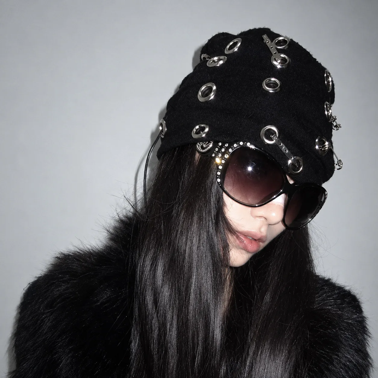 Grommet Lace-Up Beanie 2