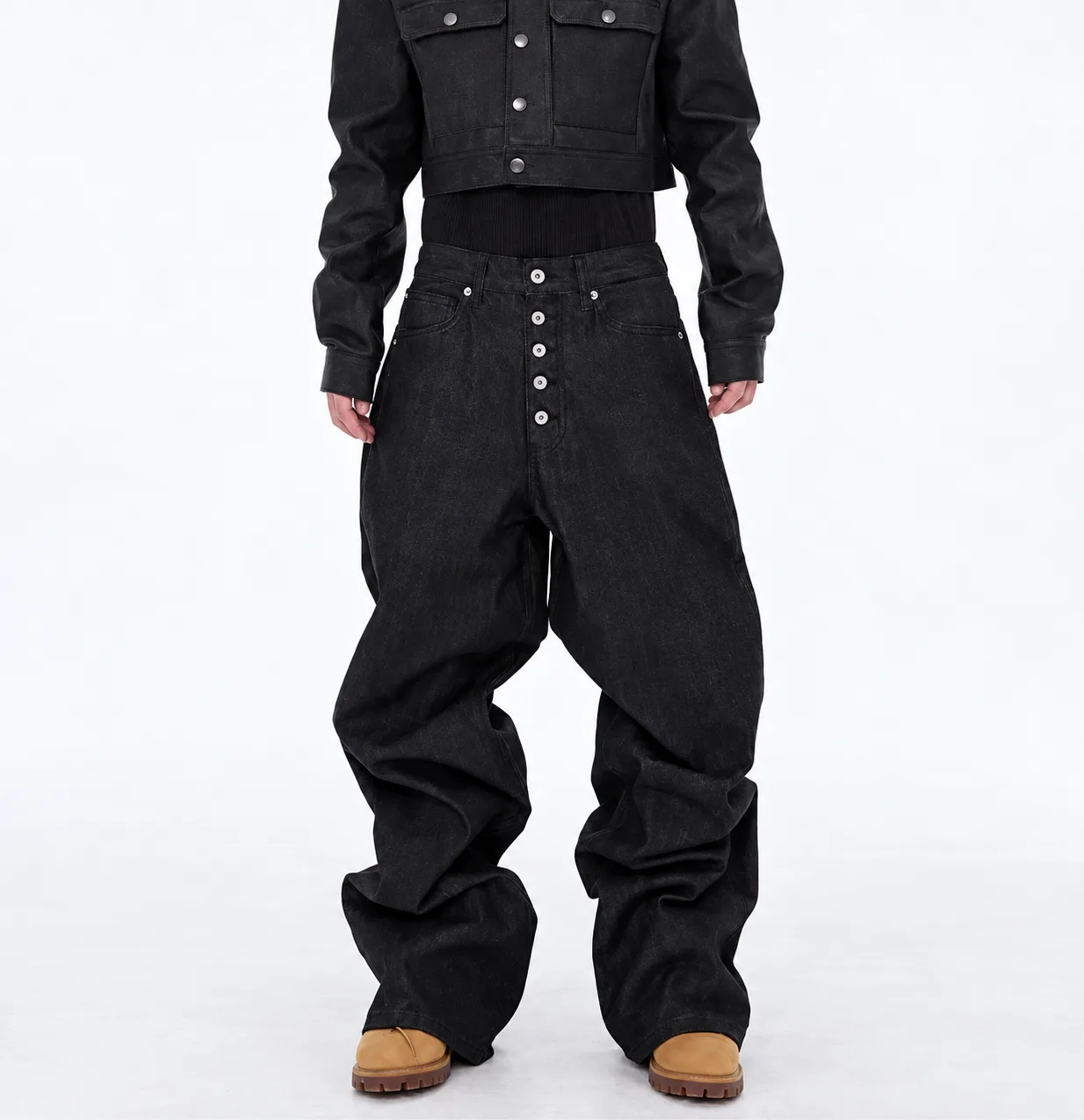 Multi Button Fly Baggy Jeans 설명 사진