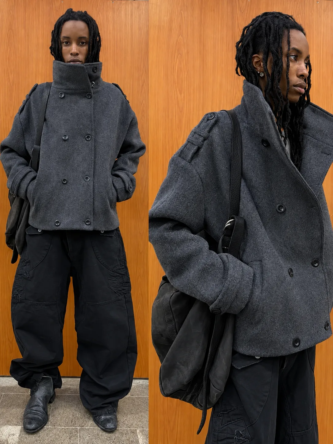 VOIDEN Sculpted High-Neck Wool Jacket 설명 사진