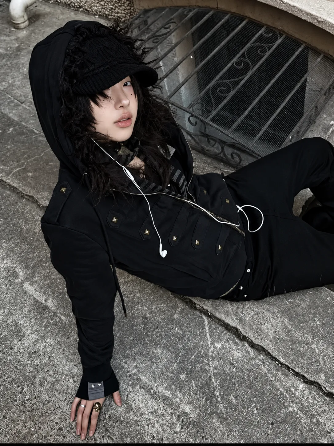 Military Punk Fur Hood Jacket 설명 사진