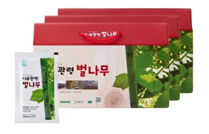 [자연건조100일] 대관령 벌나무즙 해발700고지 액기스 100% 순액 90포 3박스 [원산지:국산(강원도)]