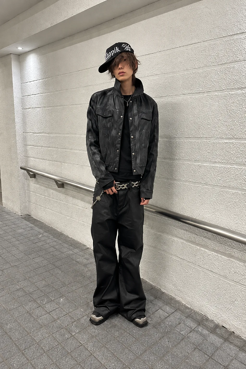 VOIDEN WASHED LEATHER STRAP JACKET 1