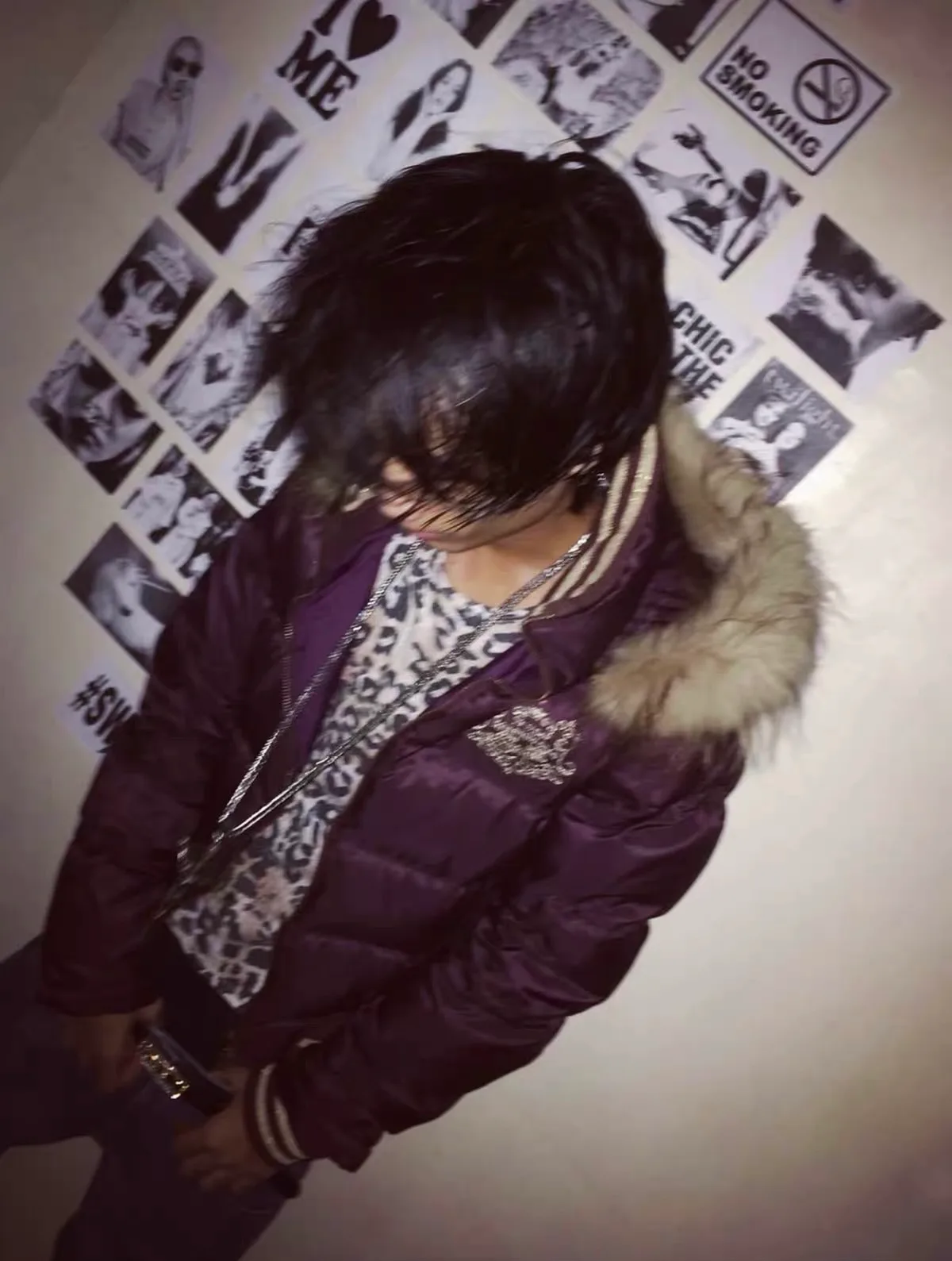 Vintage style Burgundy Fur Puffer Jacket 3