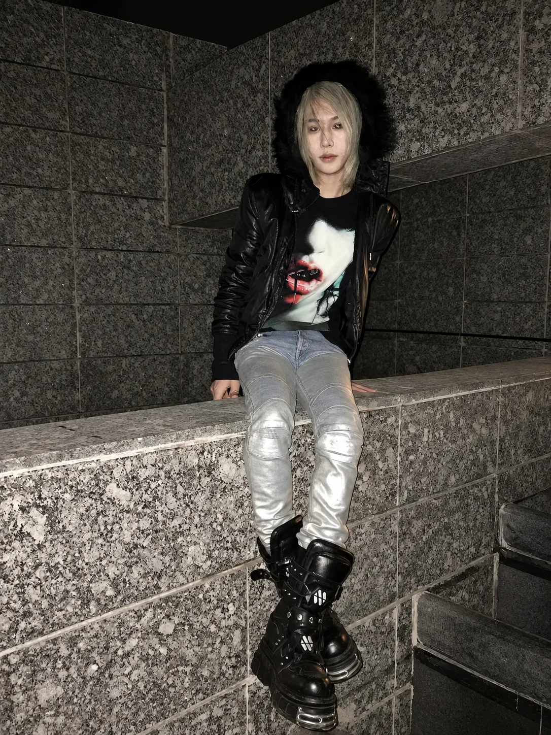 OBSIDIAN FUR HOODED BOMBER 4