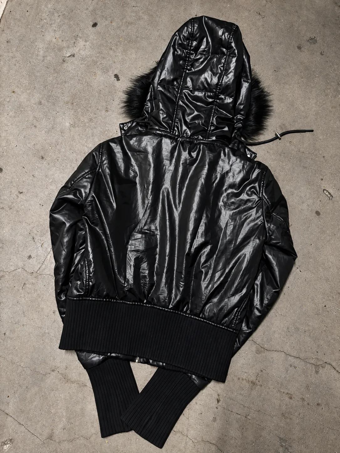 OBSIDIAN FUR HOODED BOMBER 3