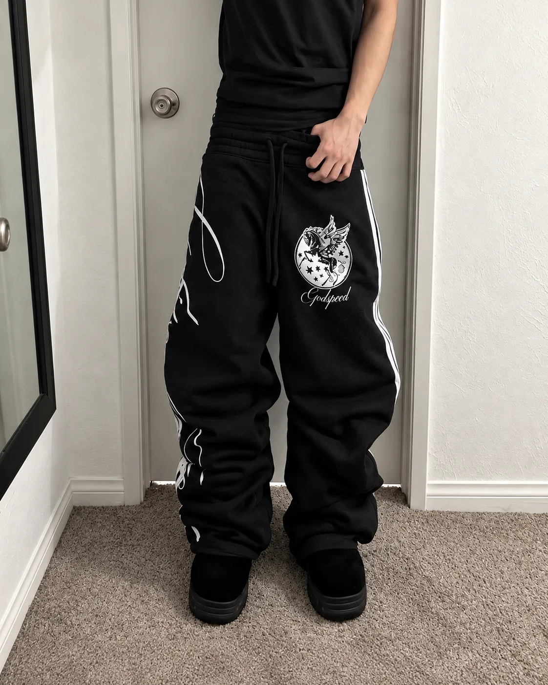 GODSPEED GRAPHIC WIDE SWEATPANTS 1