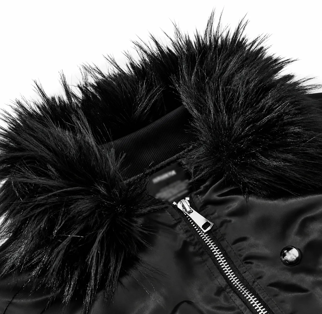 Noir Fur Bomber Jacket 3