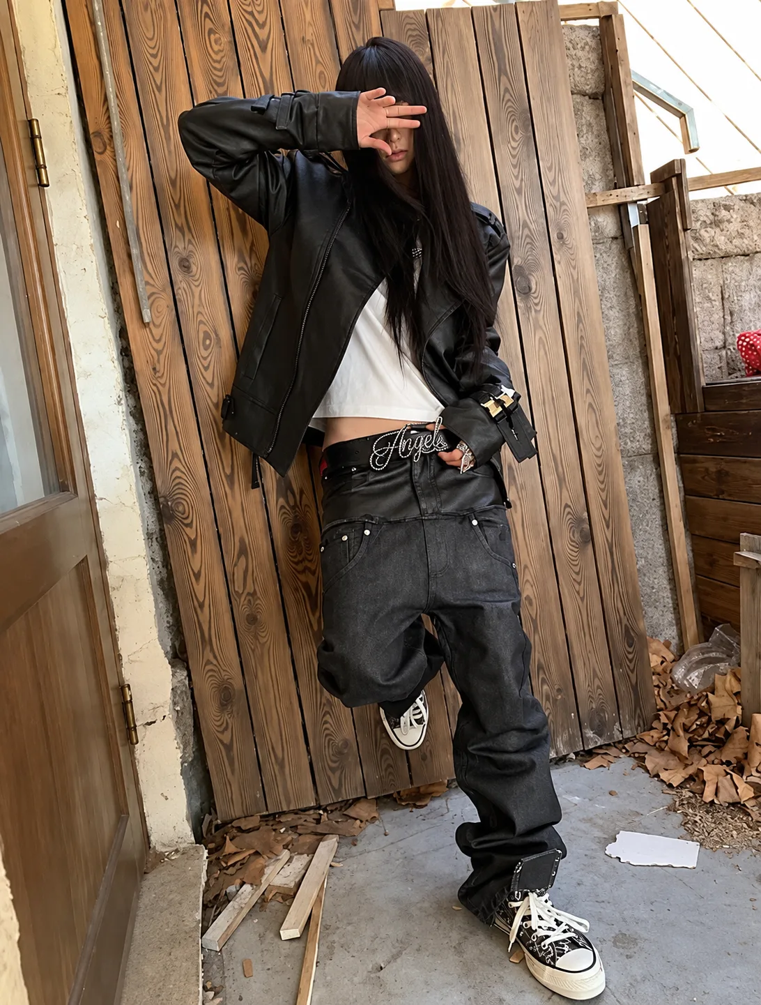 Leather  Layered Denim 3