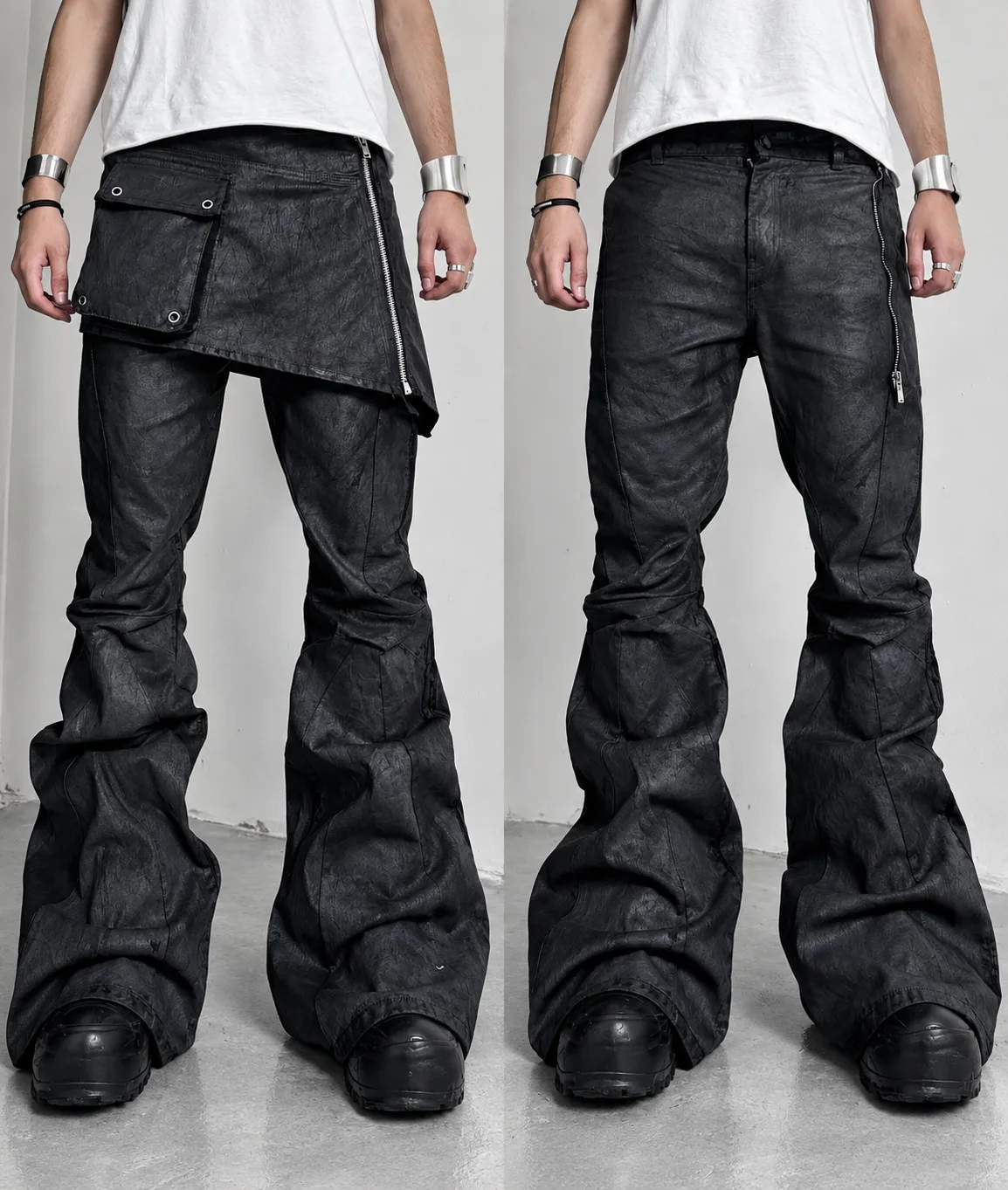 Overlay Panel Flare Pants 설명 사진