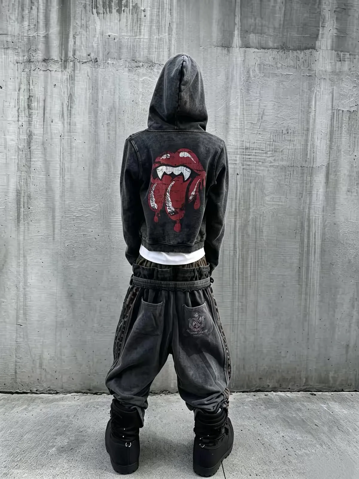 Split Tongue Washed Zip Hoodie 2
