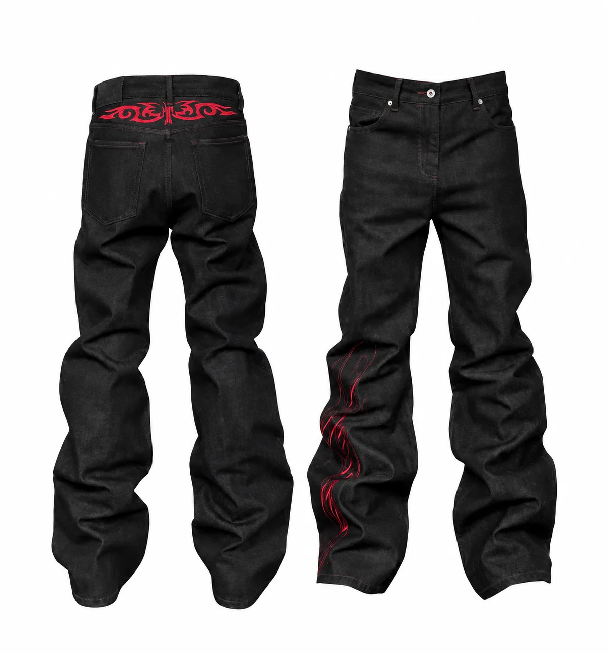 Rebel Flame Baggy Denim 1
