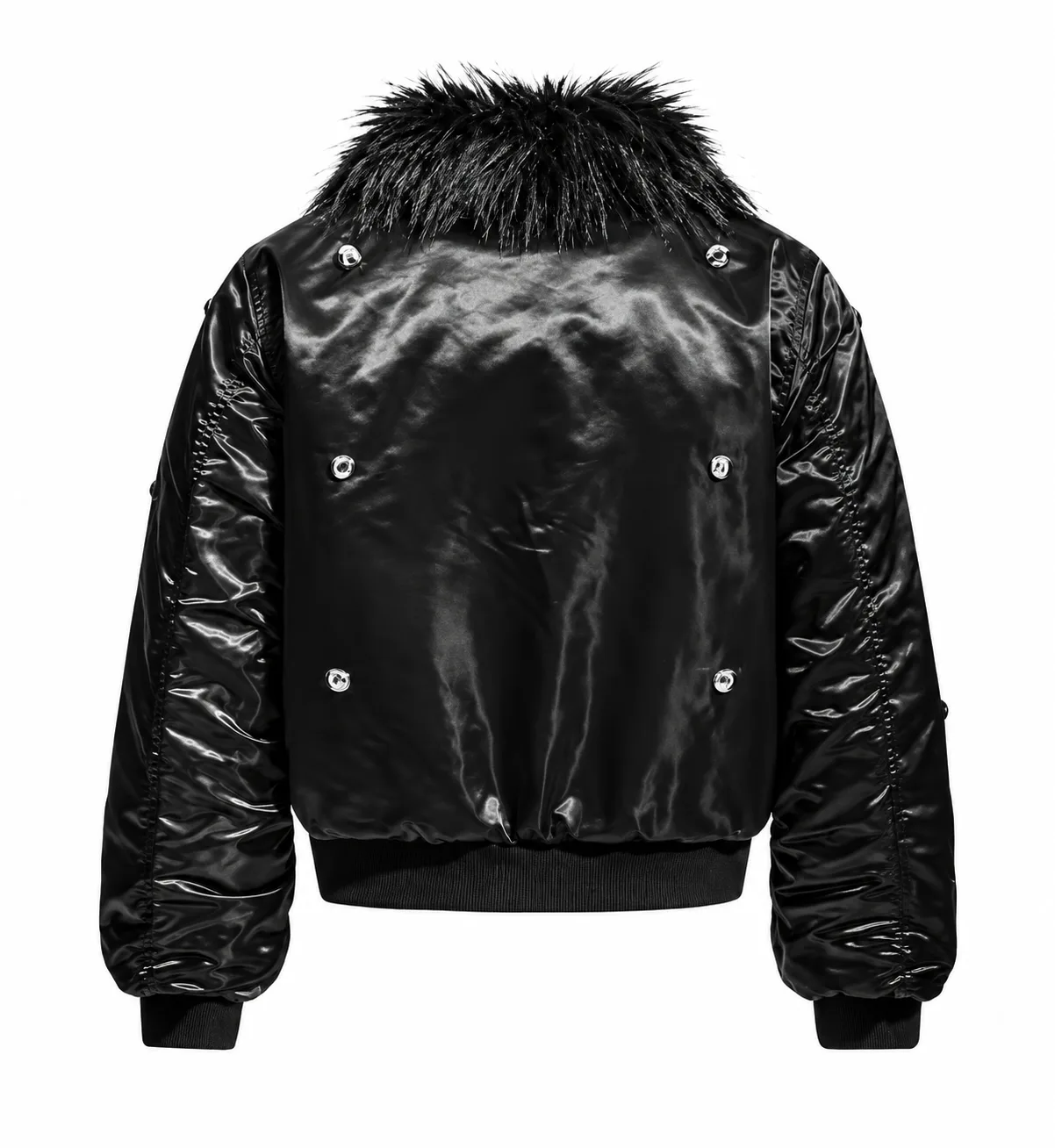 Noir Fur Bomber Jacket 2