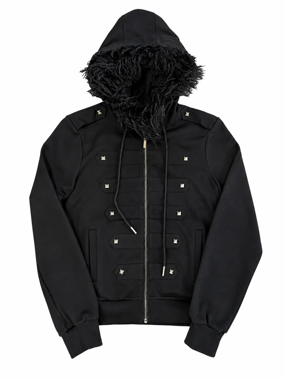 Military Punk Fur Hood Jacket 1