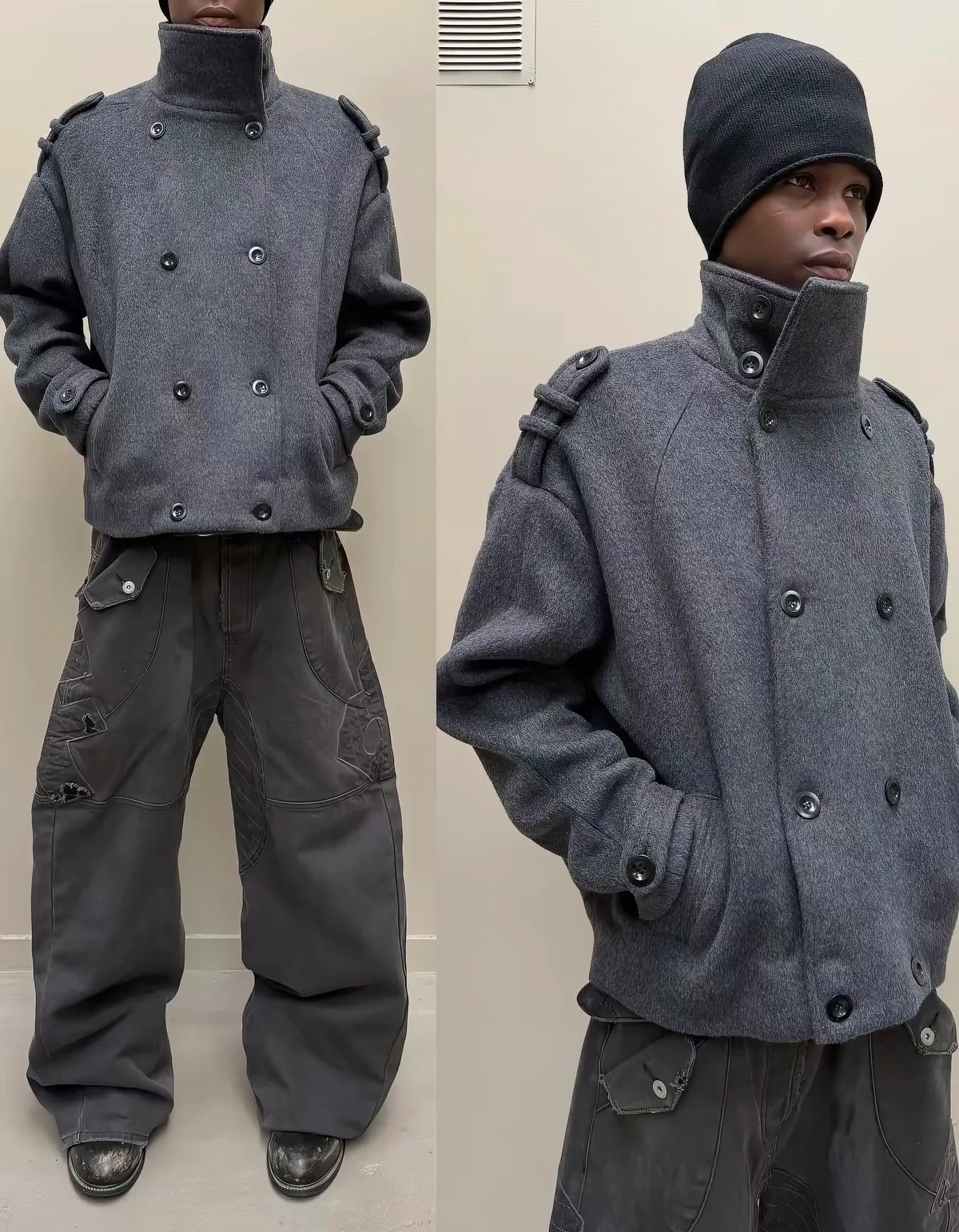 VOIDEN Sculpted High-Neck Wool Jacket 3