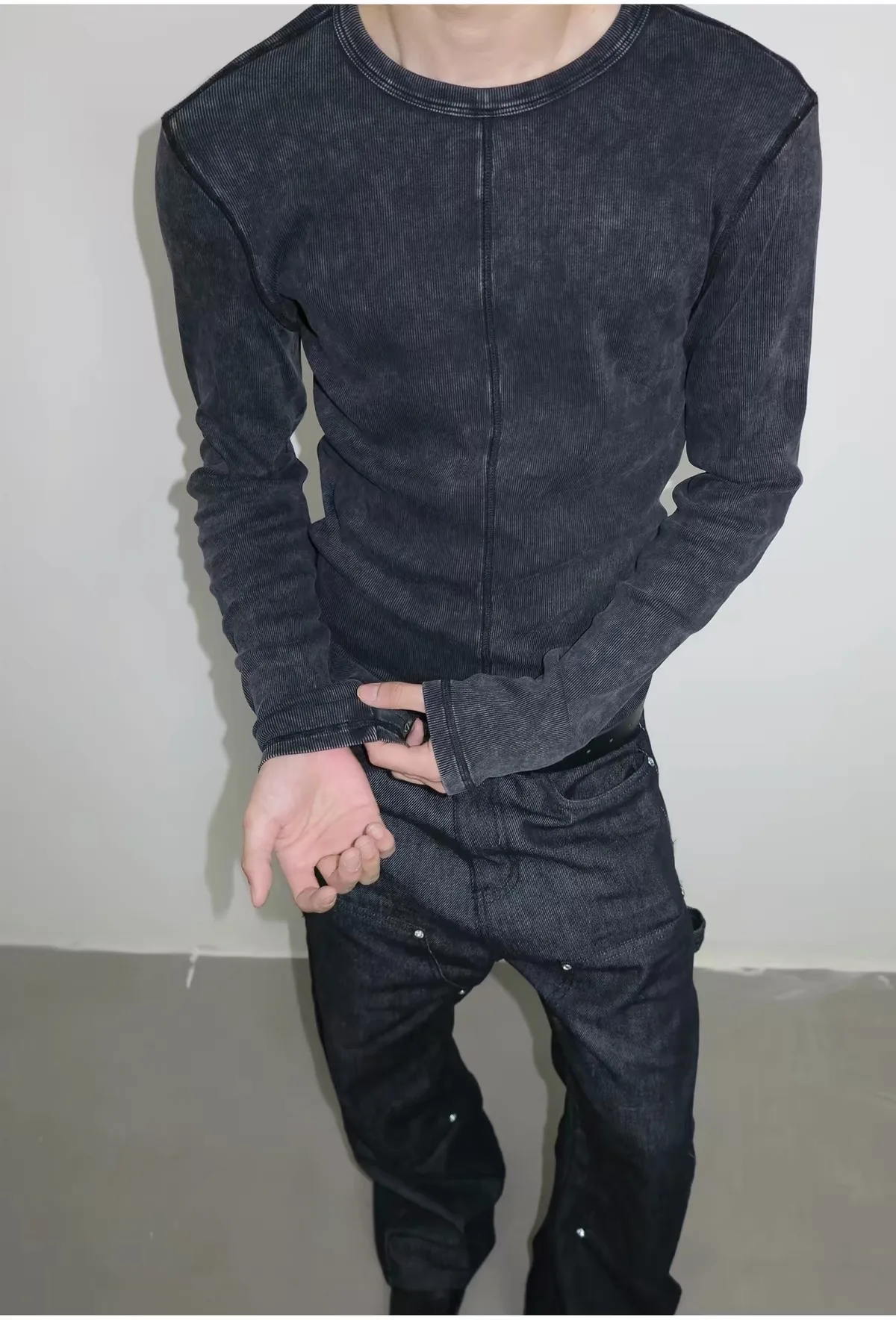 VOIDEN Washed Seam Slim Long Sleeve 1