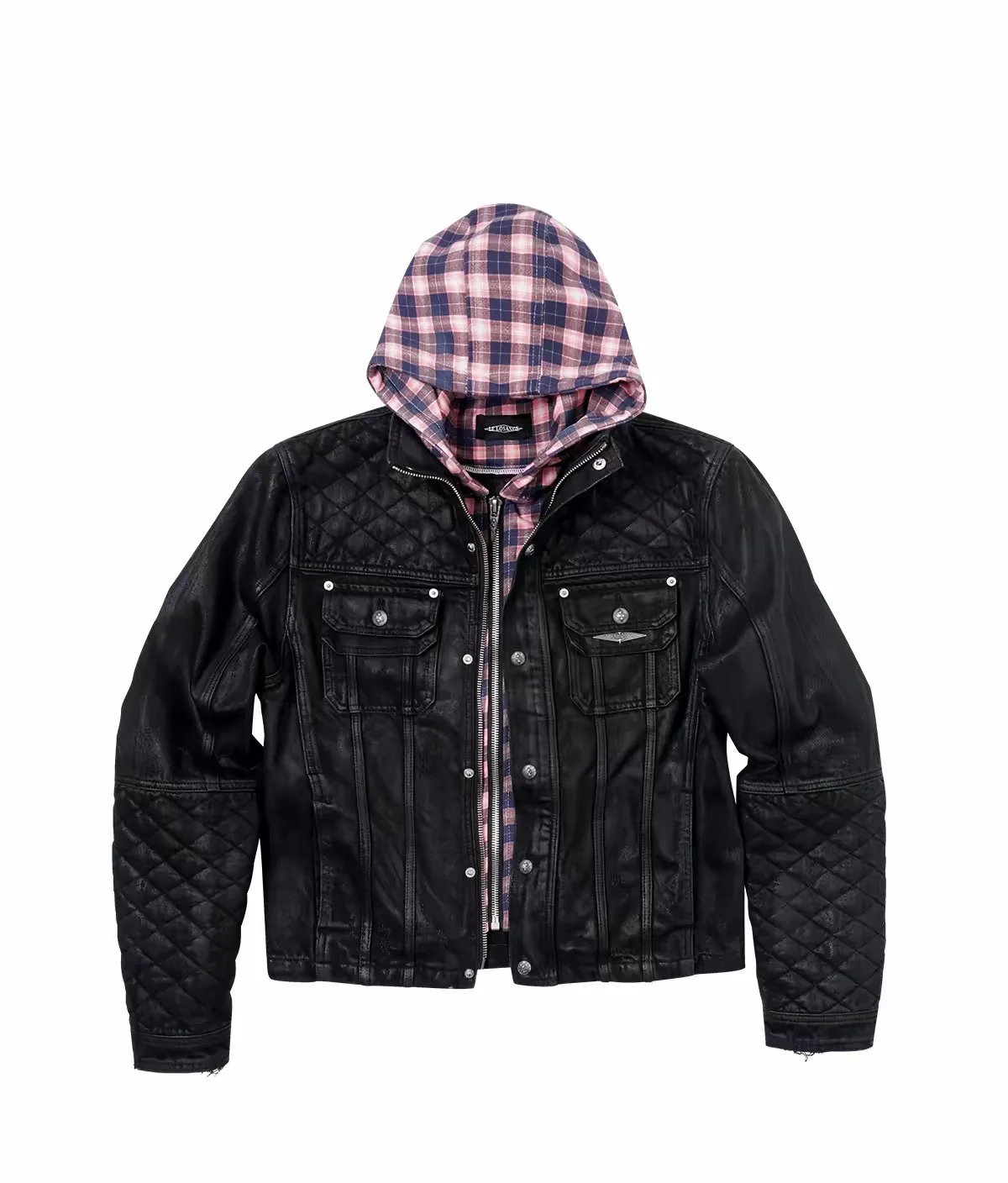 Diamond Tartan Leather Jacket 1