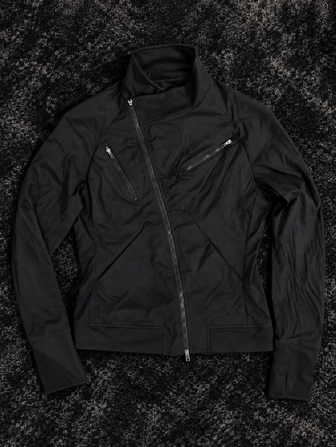 Black Asymmetric Tech Jacket 4