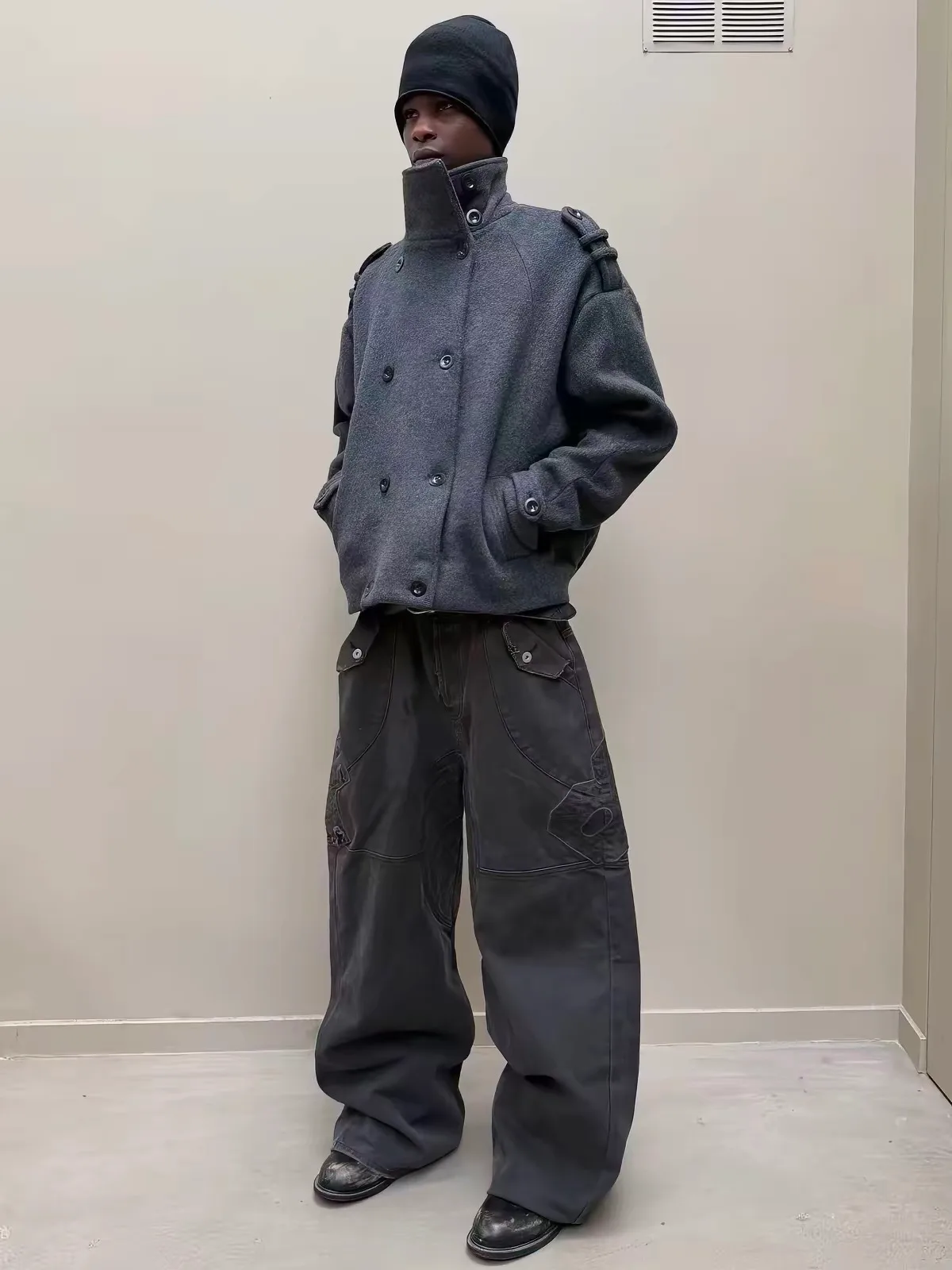 VOIDEN Sculpted High-Neck Wool Jacket 4