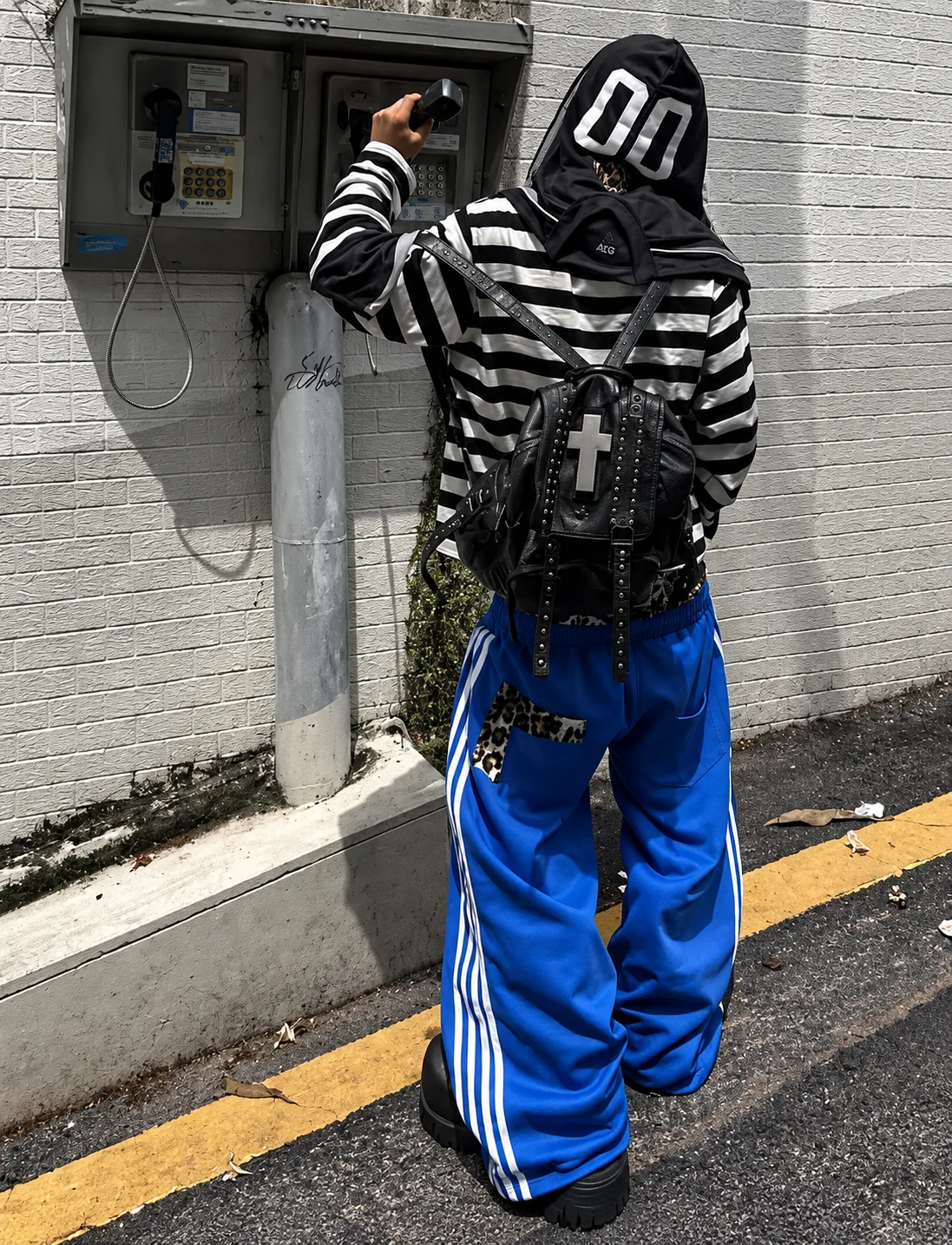 LEOPARD WAIST BAGGY training pants 3