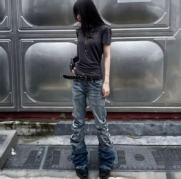 RAW EDGE DISTRESSED FLARE DENIM 2