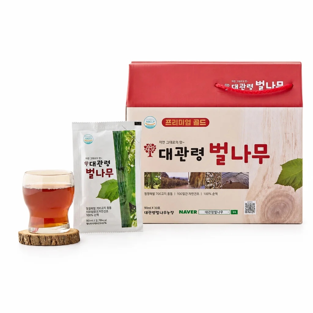 [2배추가/프리미엄]대관령 벌나무즙 해발700고지 자연건조100일 2배진함 프리미엄골드100%순액 30포(1박스) 60포(2박스) 90포(3박스) [원산지:국산(강원도)] 2